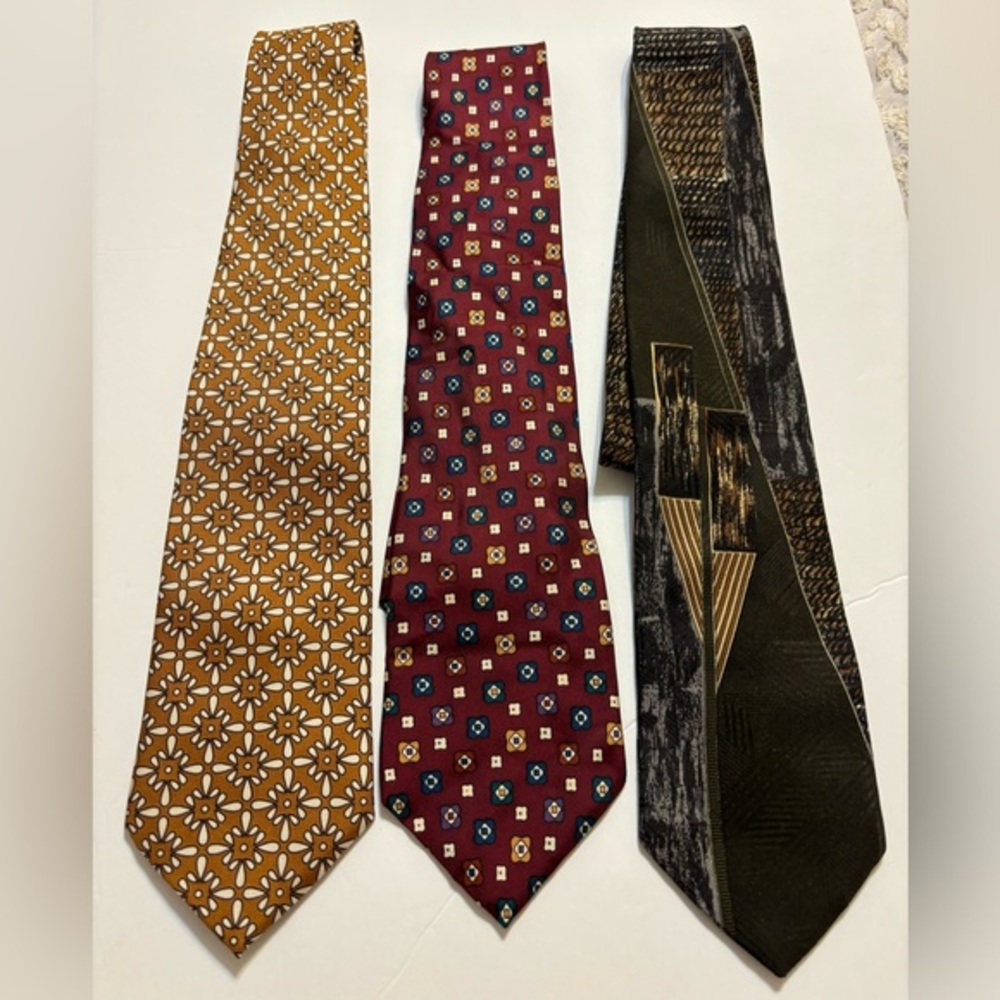 Set of 3 Ties from Vera Bradley, Adolfo, & Haggar